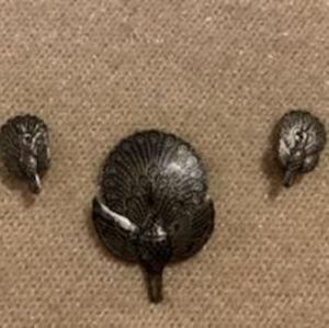 Vintage sterling silver peacock brooch/pin & Earing Set